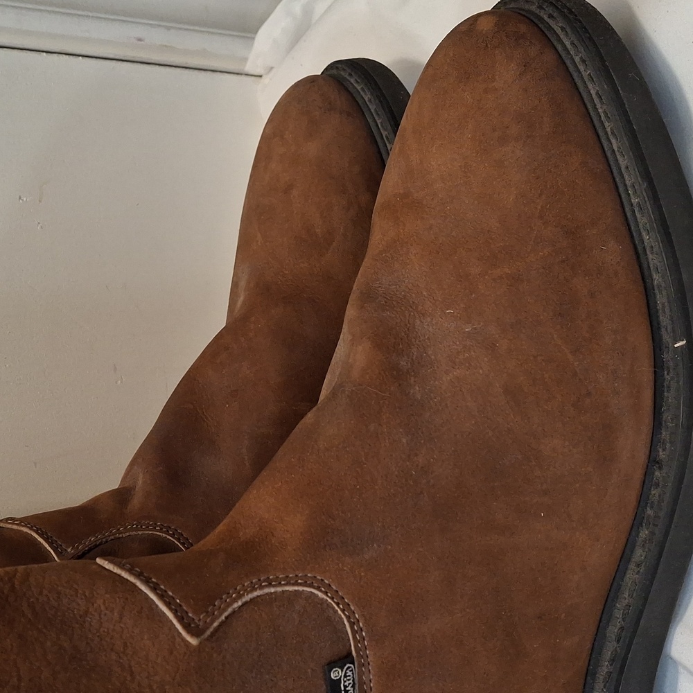 Justin Mens Conductor Work Boot 10" Size 13D Leather 4760 Brown Soft Toe - Picture 10 of 13
